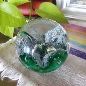 Artcristal Bohemia Art Glass Sphere Paperweight